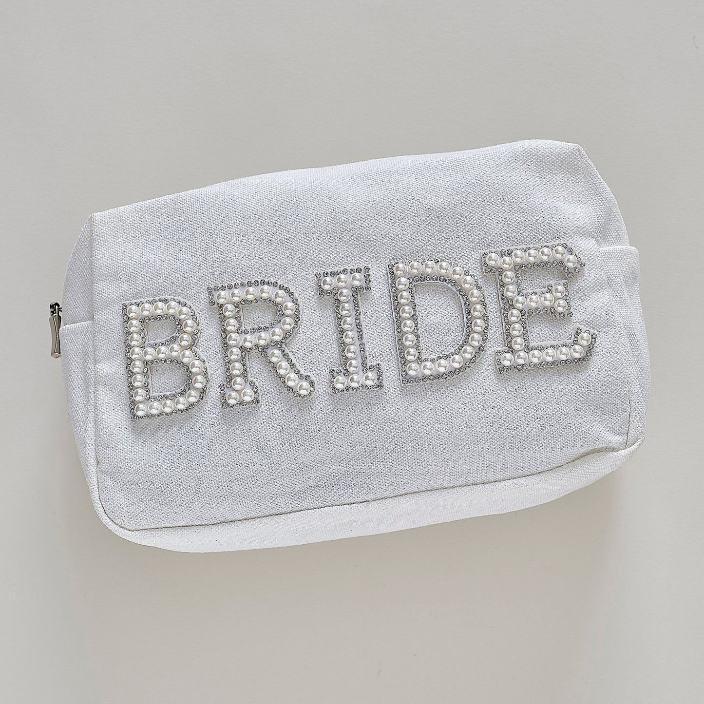 Embellished Pearl Bride Makeup Bag