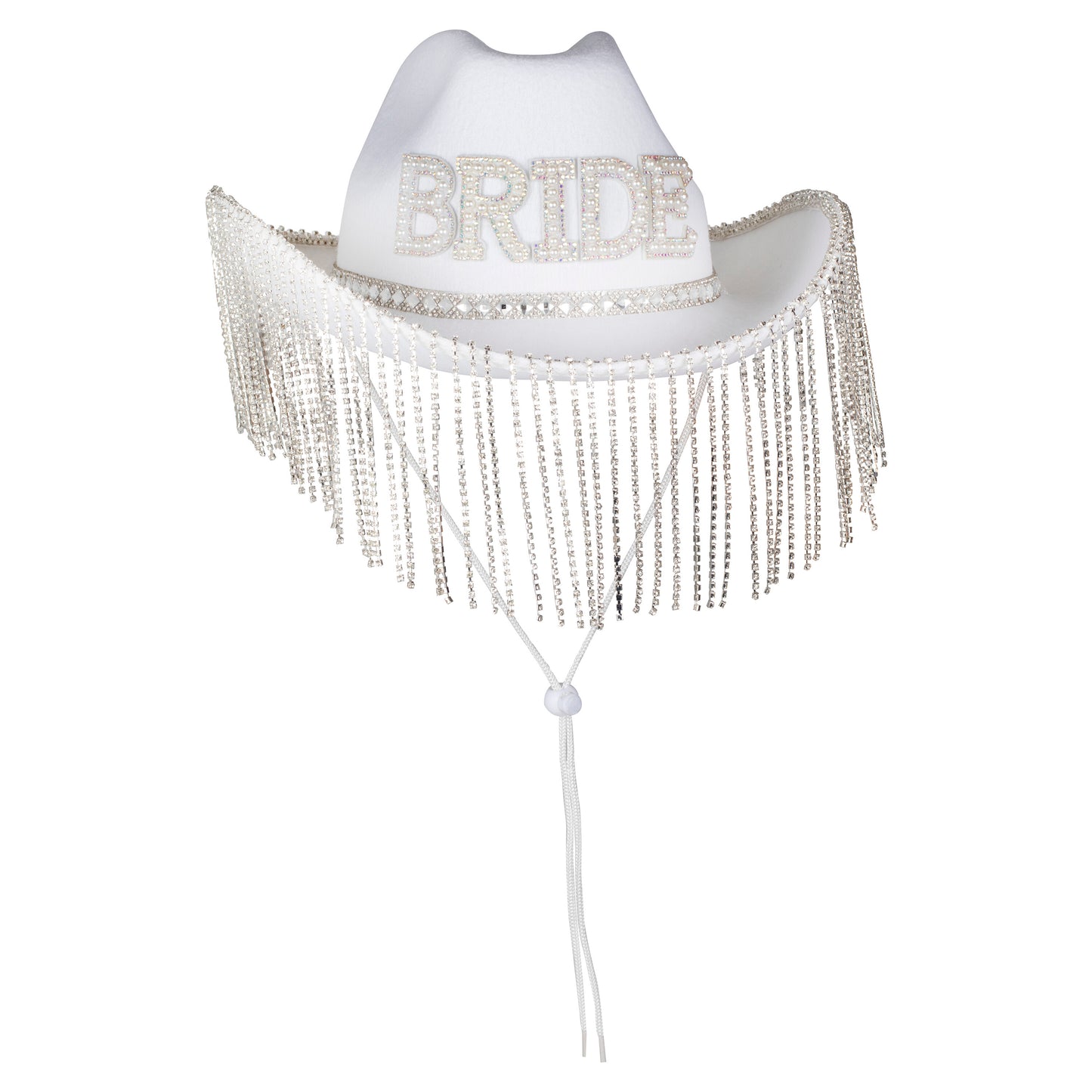 White Embellished Bride Cowboy Hat