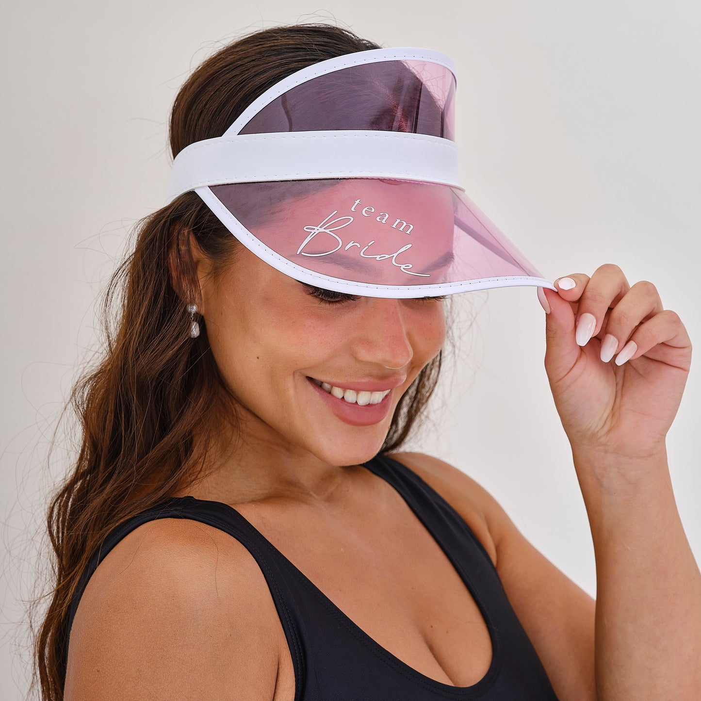 Pink Team Bride Visor Hen Party Hat