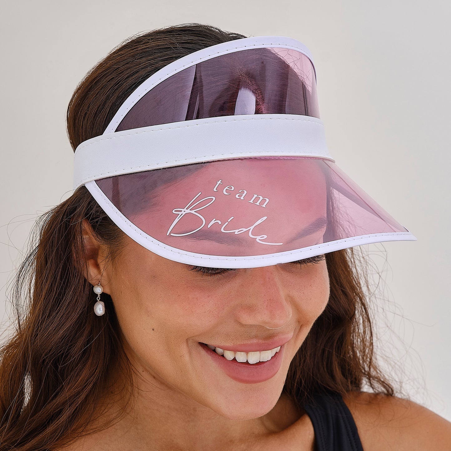 Pink Team Bride Visor Hen Party Hat