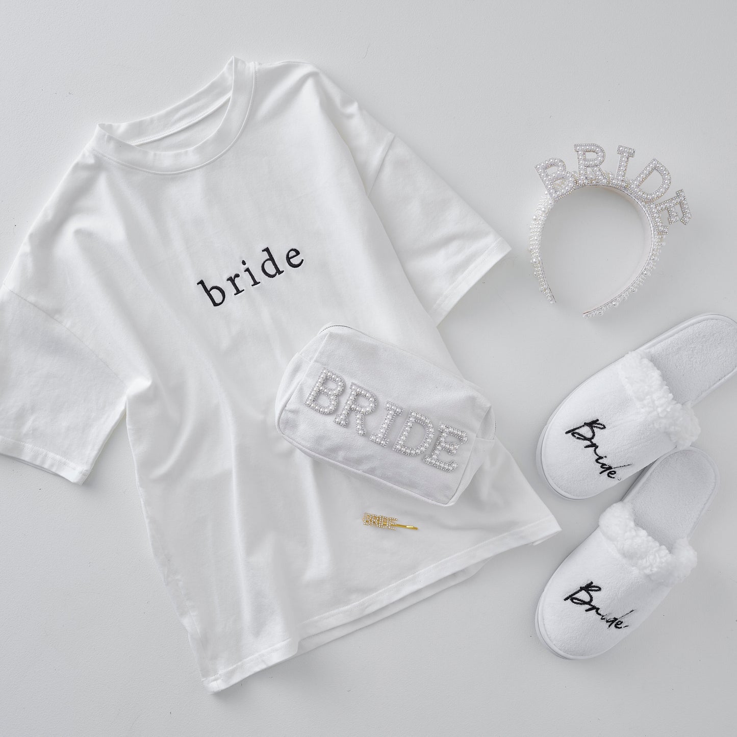 White Embroidered Bride Tshirt