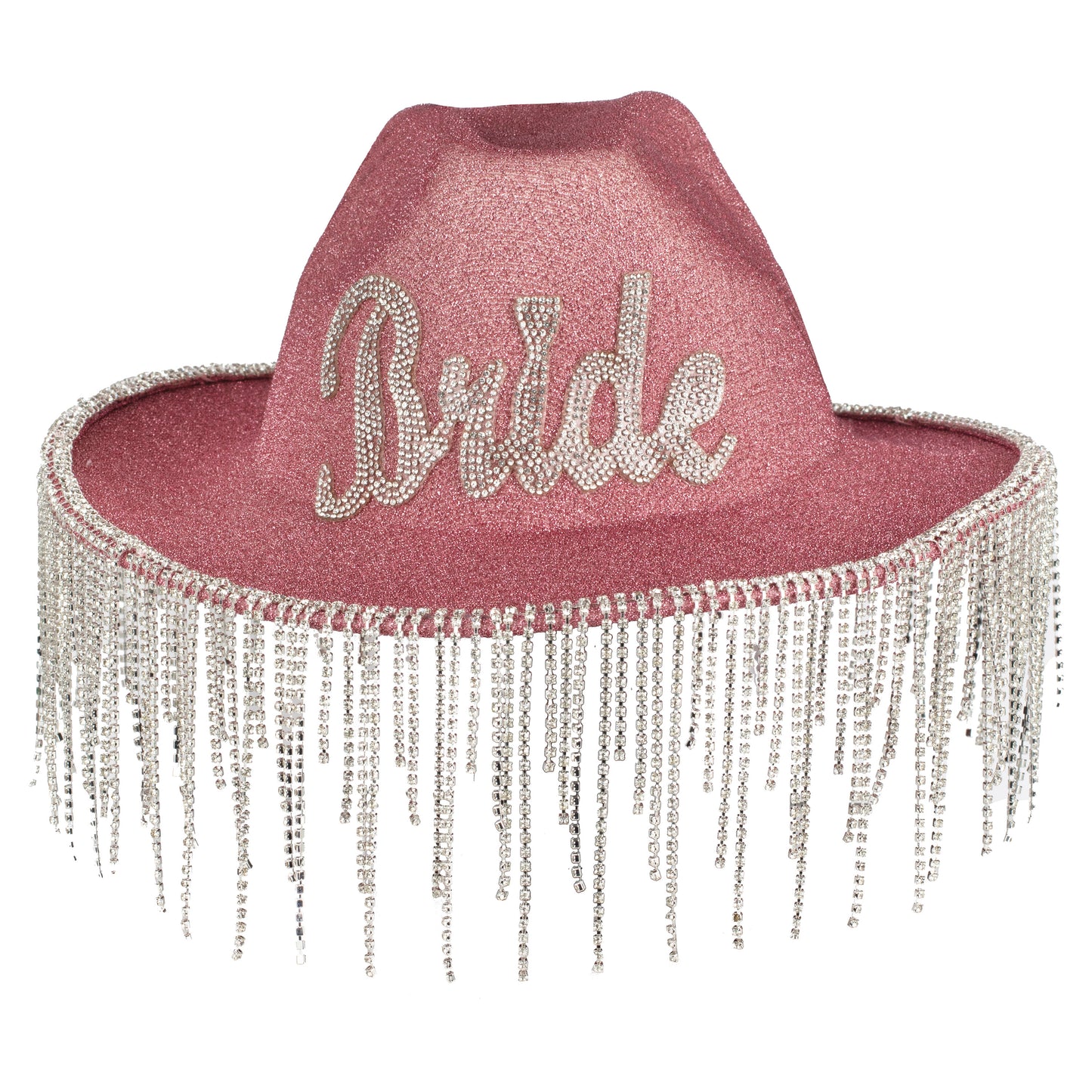 Pink Glitter Bride Cowboy Hat