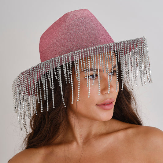 Pink Glitter Cowboy Hat