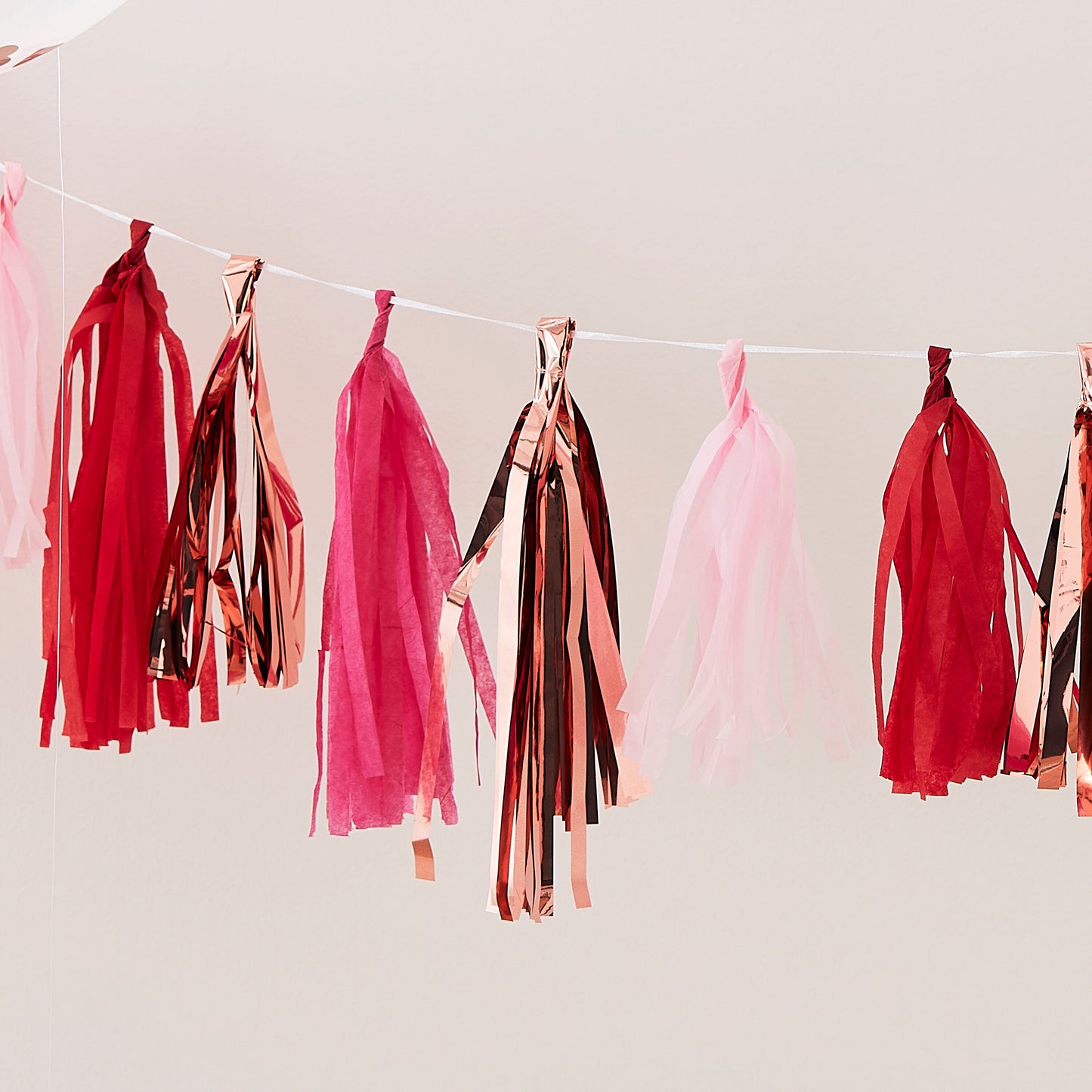 Rose Gold & Mixed Pink Tassel Garland