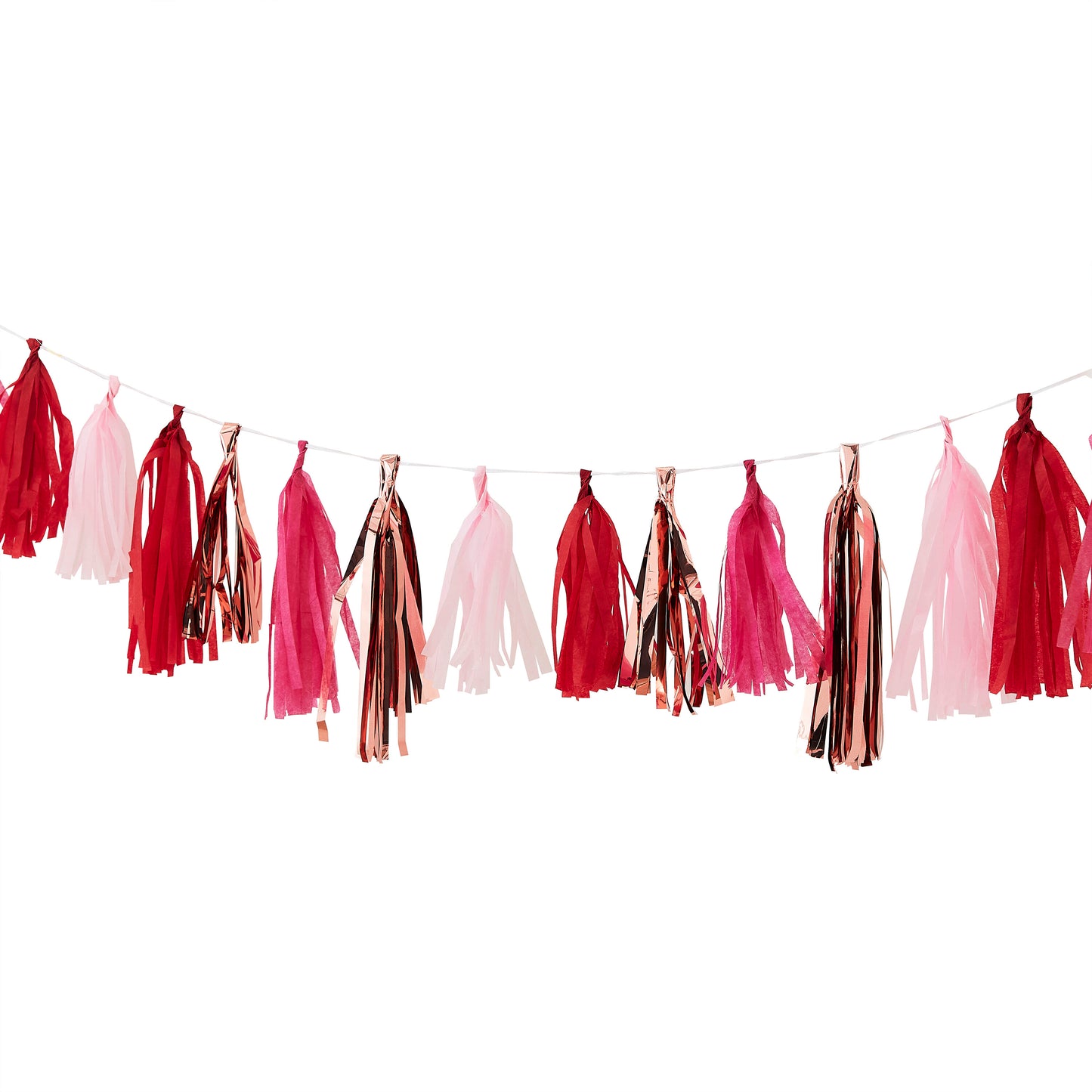 Rose Gold & Mixed Pink Tassel Garland