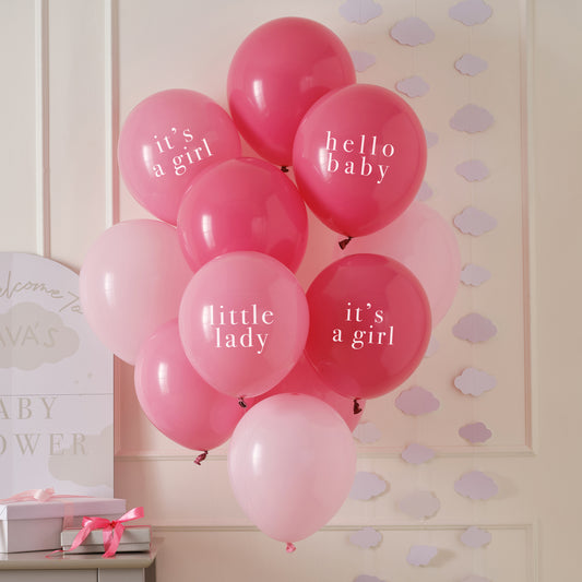 Pink Slogan Baby Shower Balloon Bundle