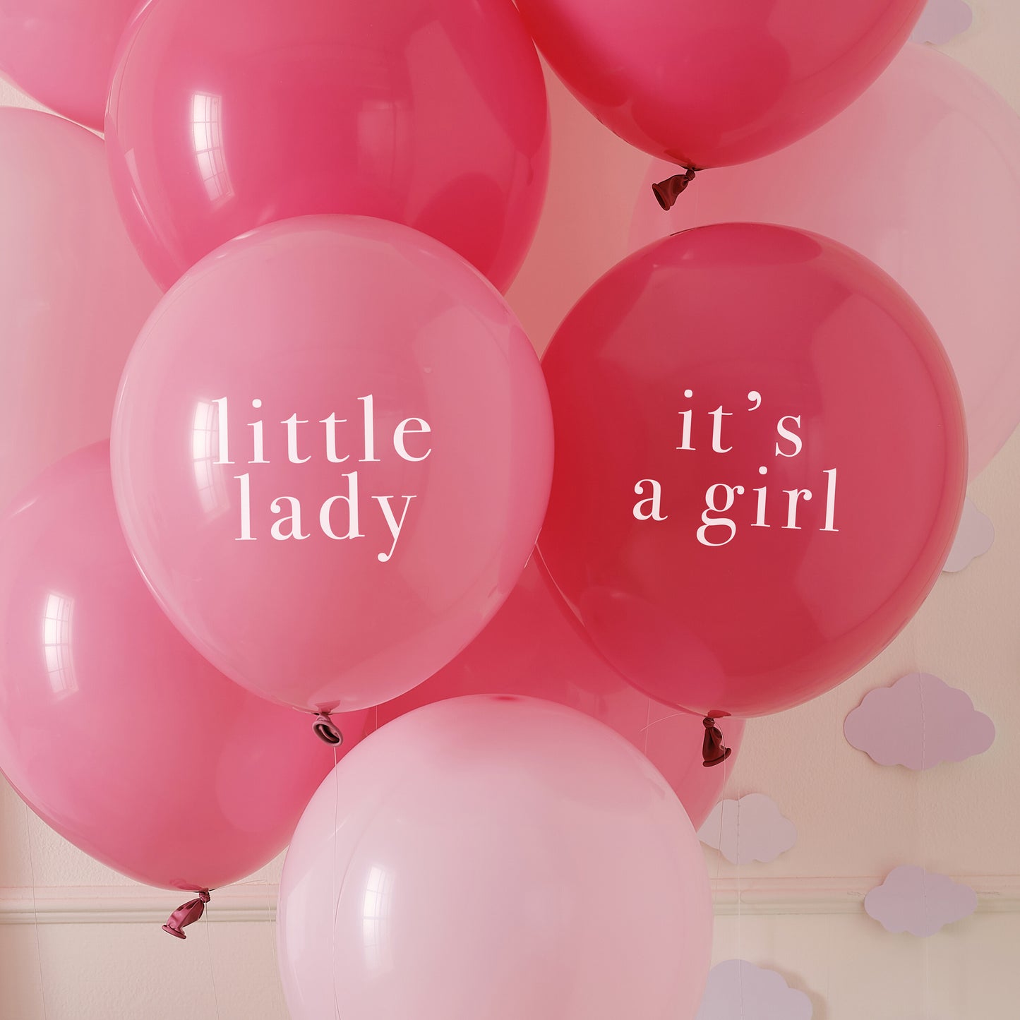 Pink Slogan Baby Shower Balloon Bundle