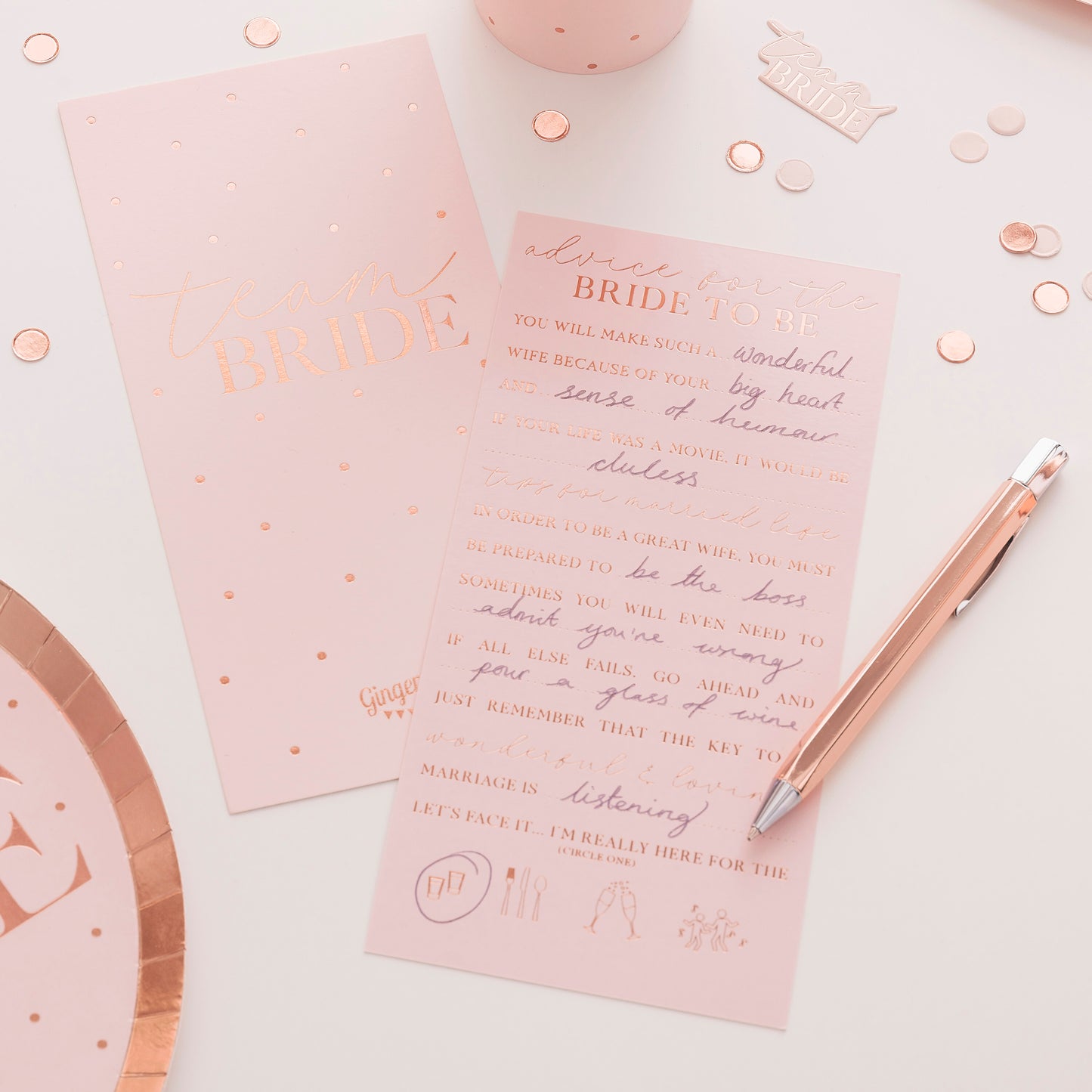Rose Gold Folied Advice Cards