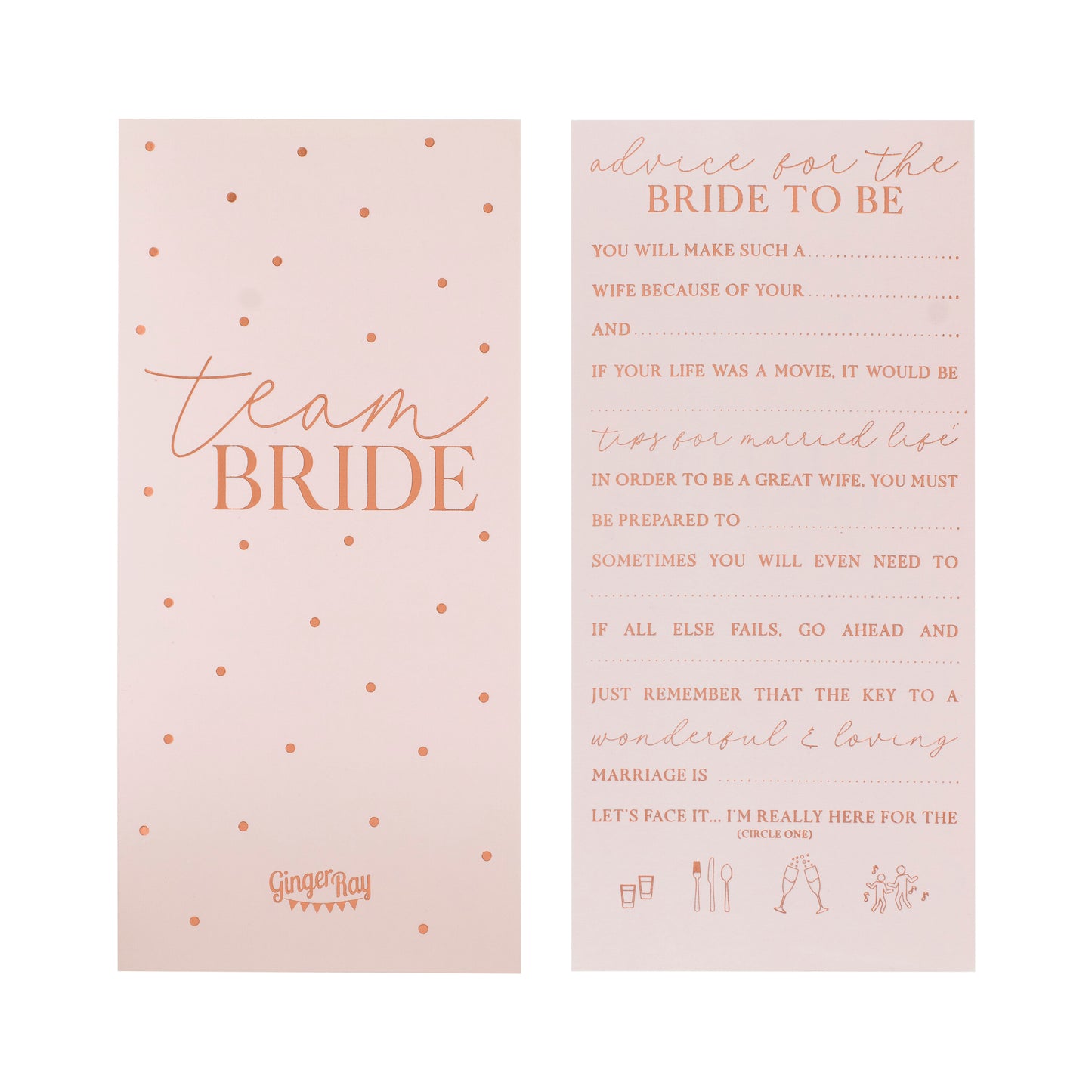 Rose Gold Folied Advice Cards