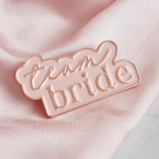 Rose Gold and Pink Team Bride Enamel Hen Party Badge