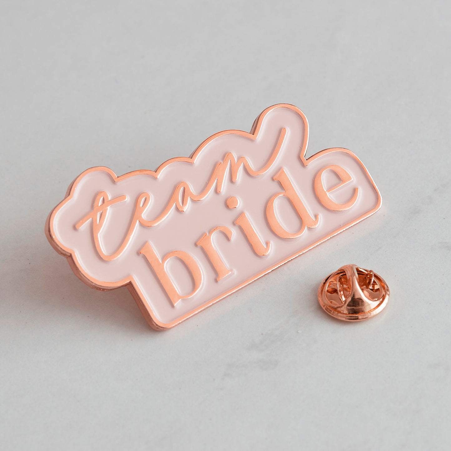 Rose Gold and Pink Team Bride Enamel Hen Party Badge