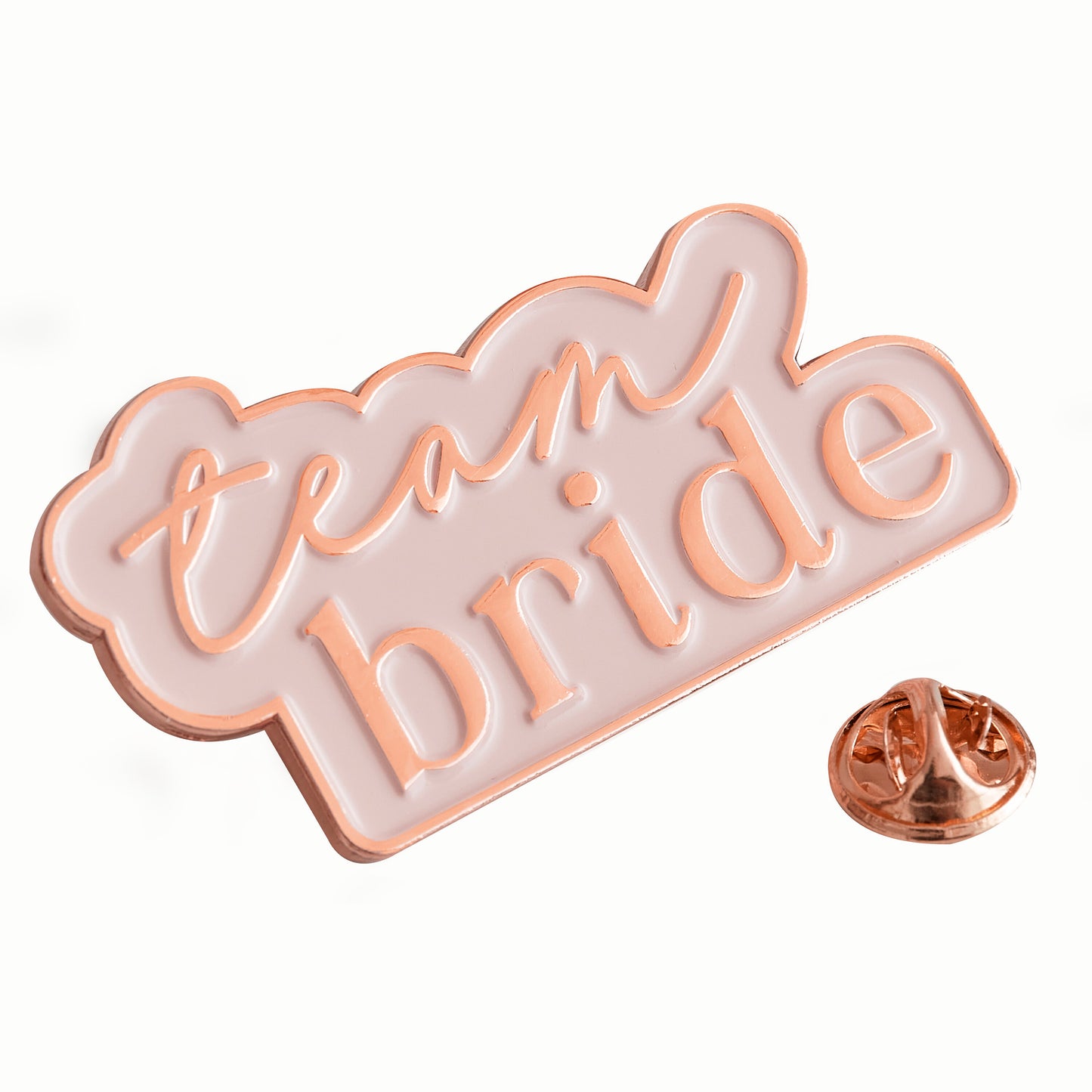 Rose Gold and Pink Team Bride Enamel Hen Party Badge