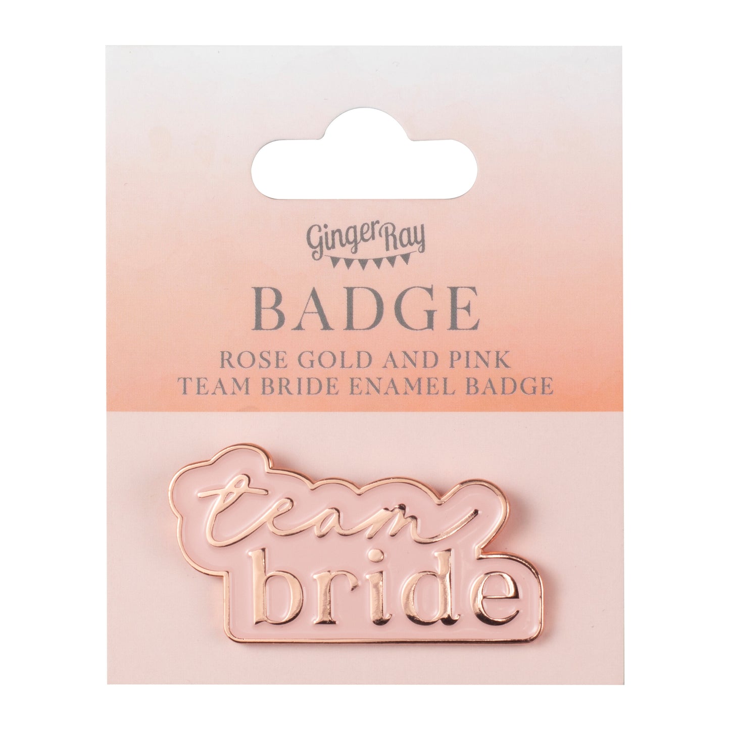 Rose Gold and Pink Team Bride Enamel Hen Party Badge