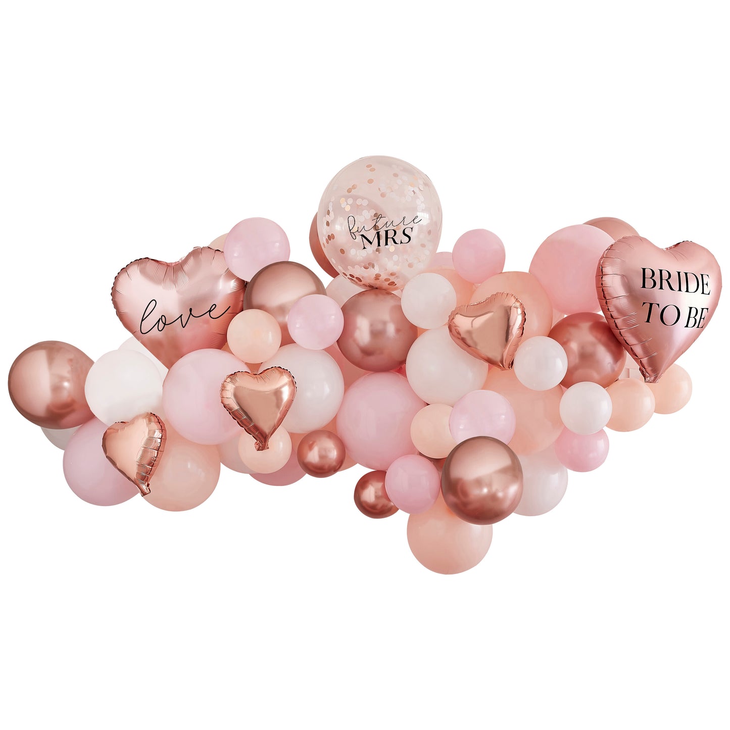 Pink, White, Peach and Rose Gold Hen Party Balloon Arch Kit