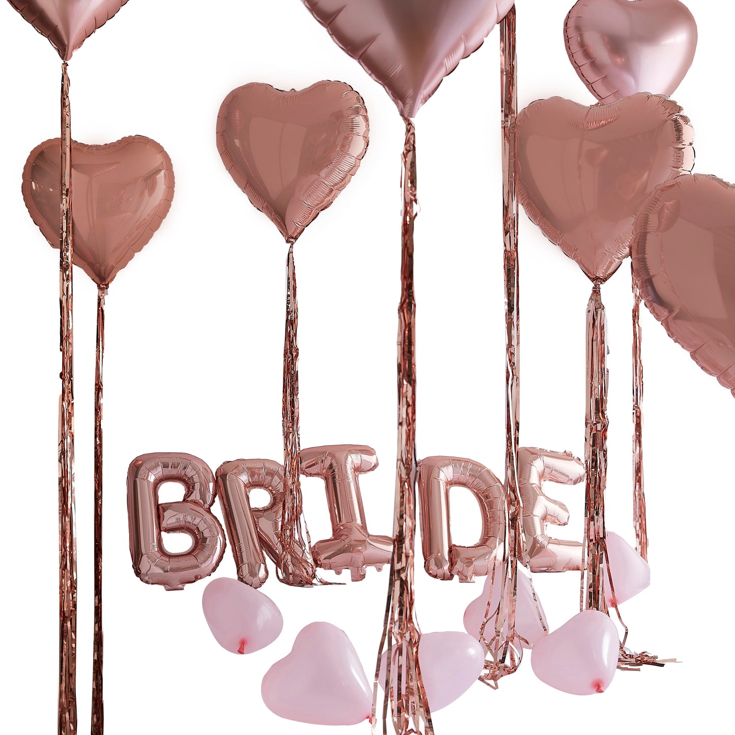 Rose Gold Bride and Heart Balloons Room Decoration Kit