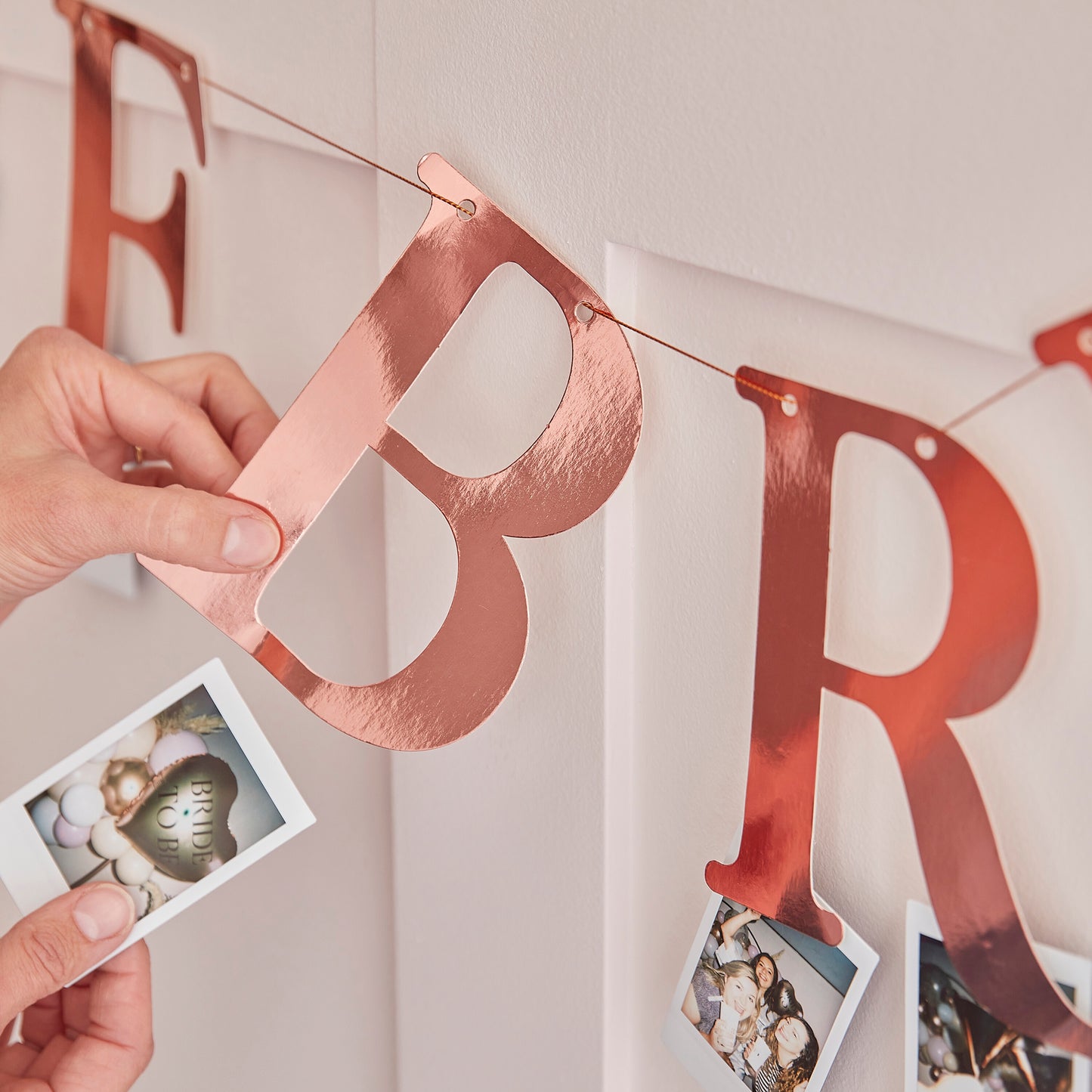 Rose Gold The Bride Hen Party Bunting with Photo Pegs