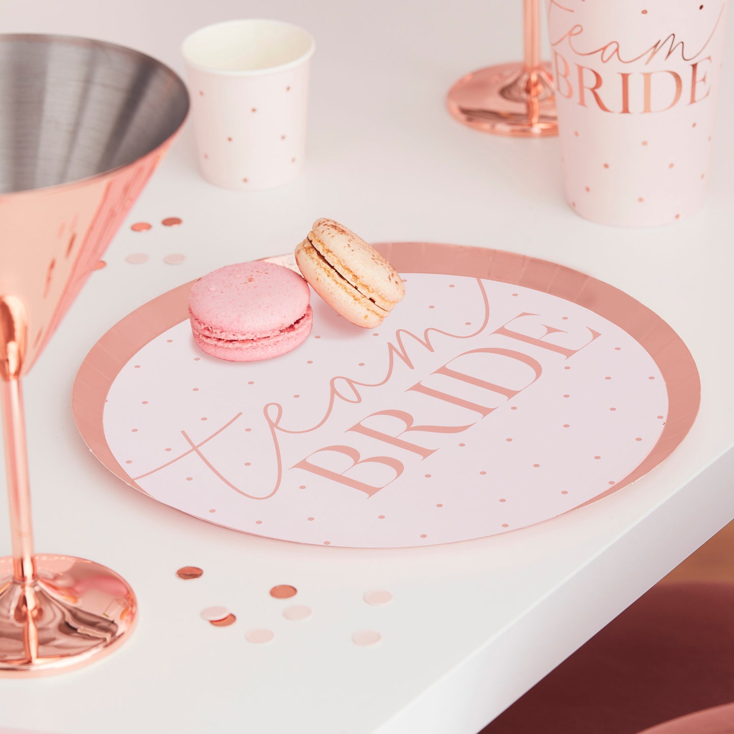 Rose Gold Team Bride Hen Party Plates