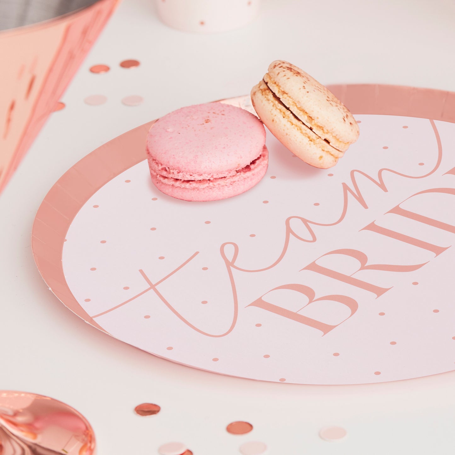 Rose Gold Team Bride Hen Party Plates