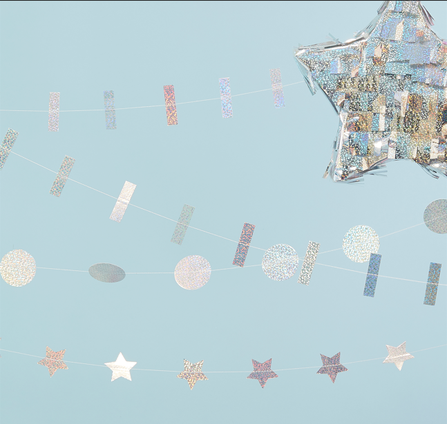 Holographic Mixed pack of Garland Shapes