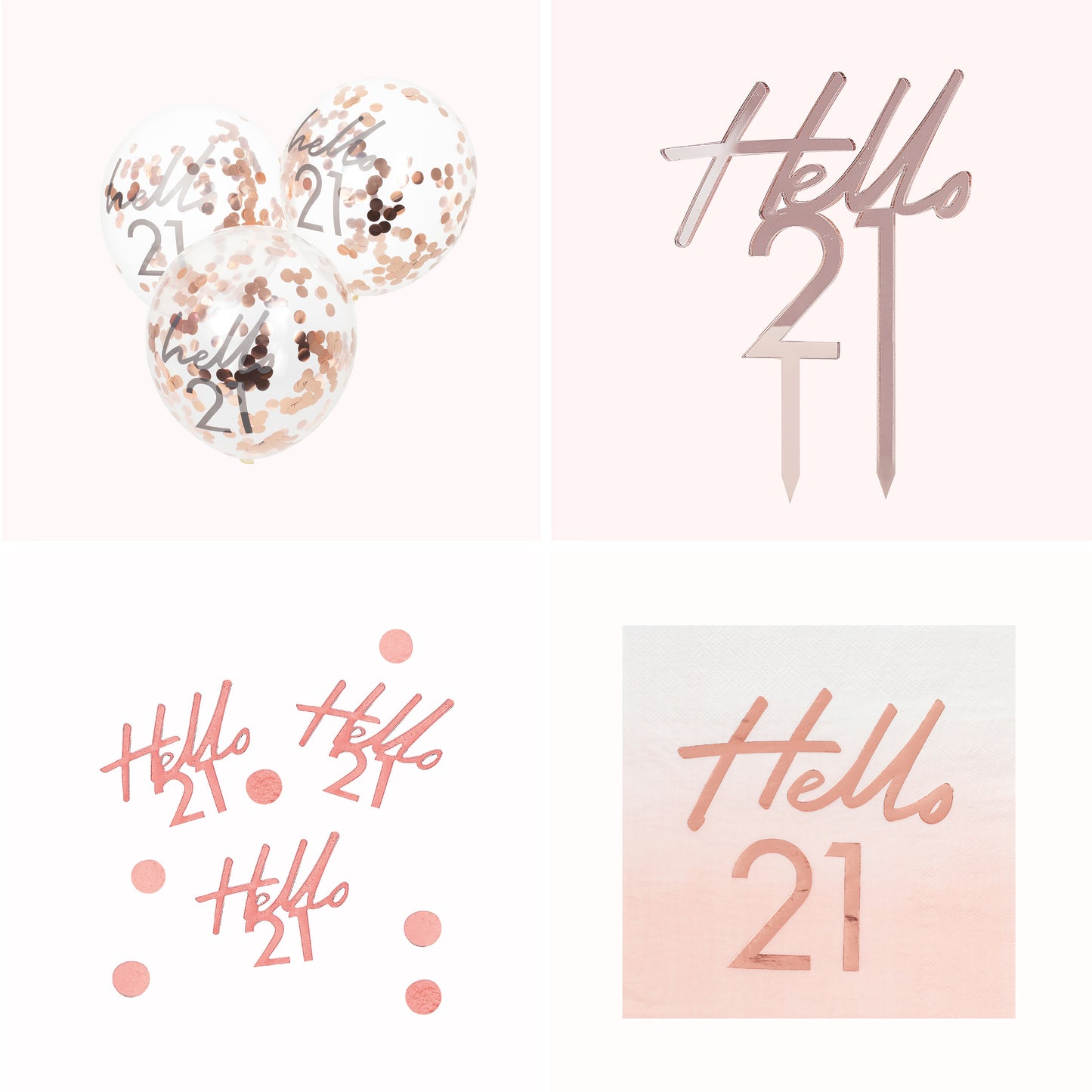 Rose Gold 21st Birthday Decorations Kit