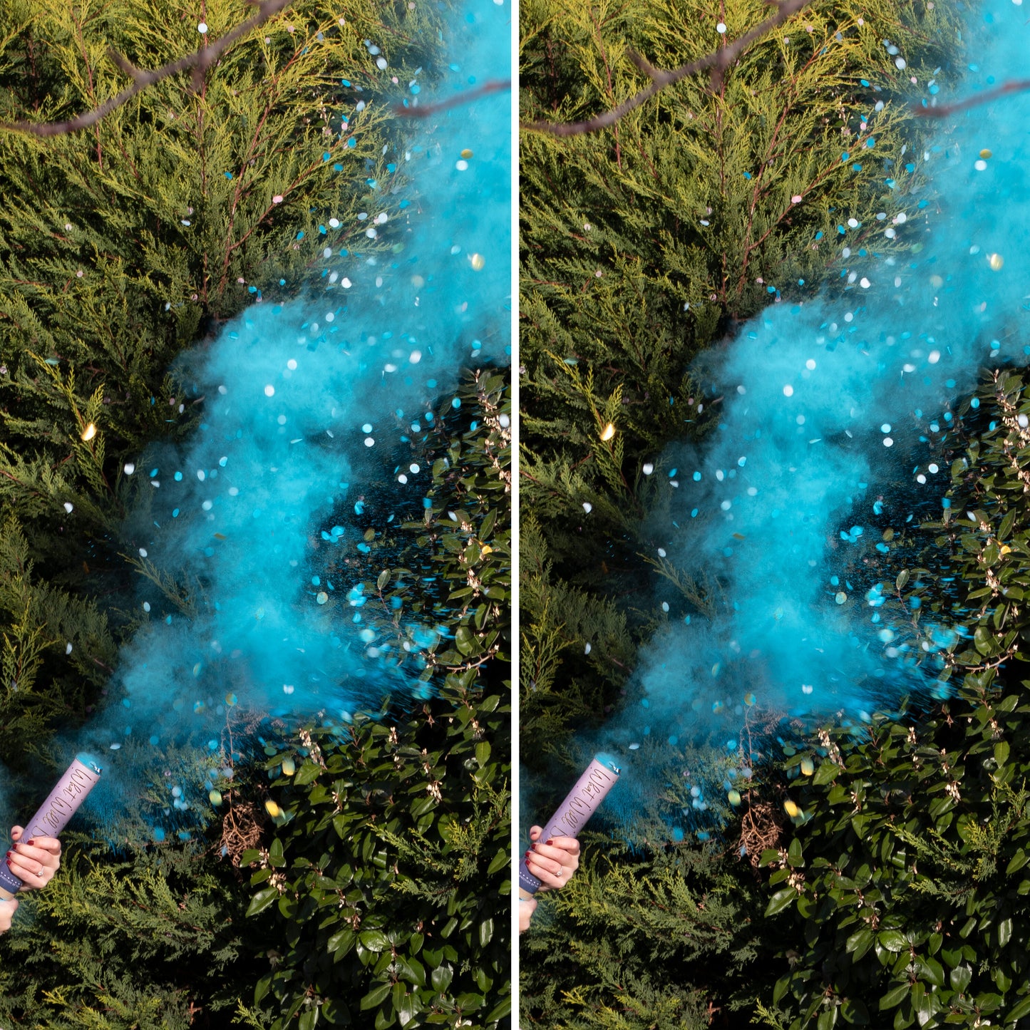 Blue Gender Reveal Smoke Cannon With Confetti - 2 Pack