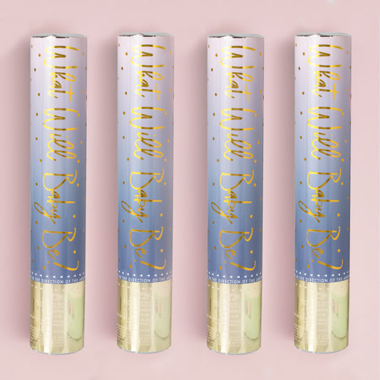 Pink Gender Reveal Smoke Cannon With Confetti - 4 Pack