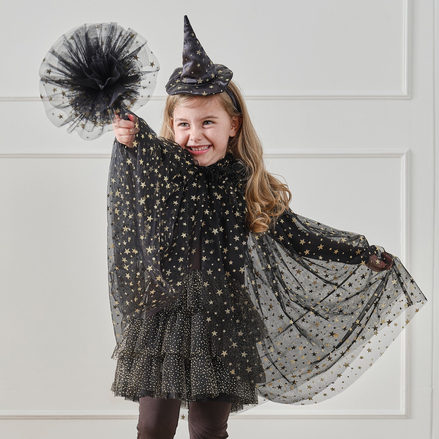 Black & Gold Star Halloween Witch Costume