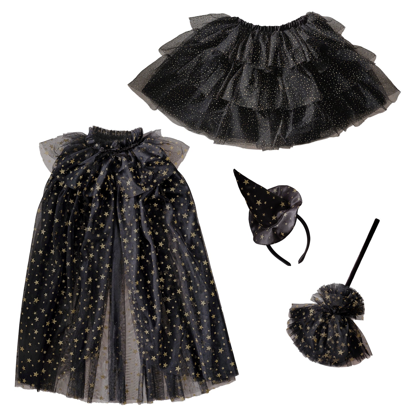 Black & Gold Star Halloween Witch Costume