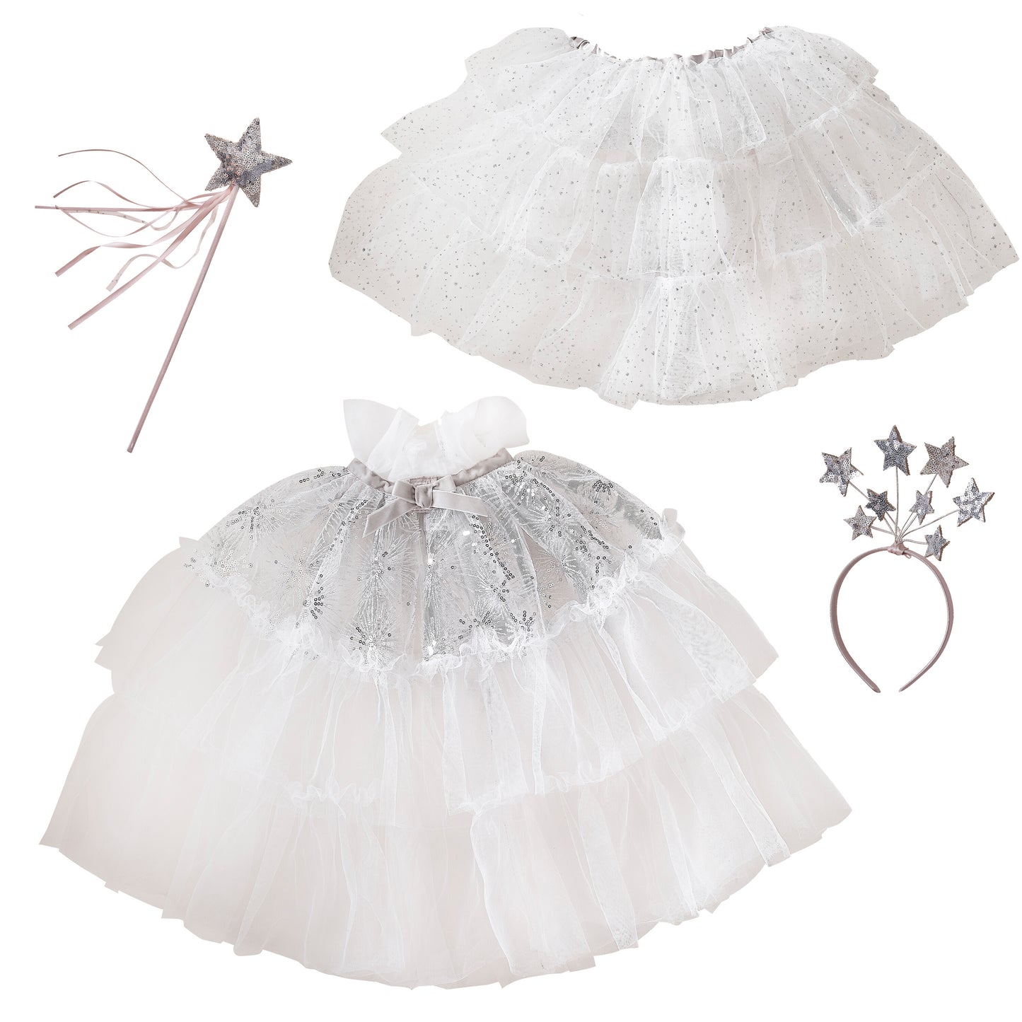 Silver Sparkle Fairy Princess Costume