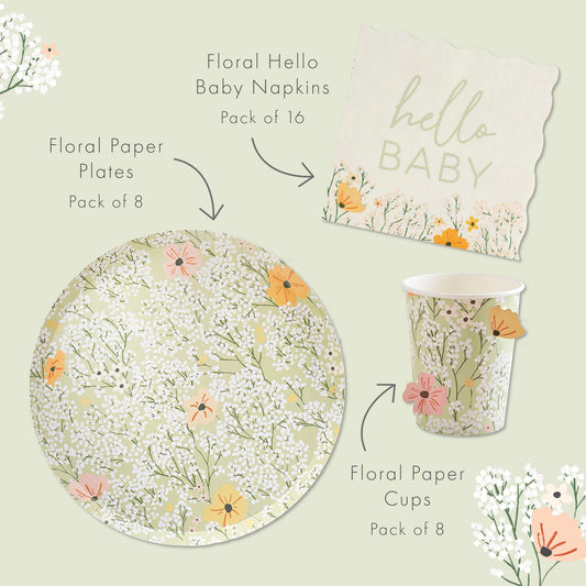 Hello Baby Floral Tableware Kit