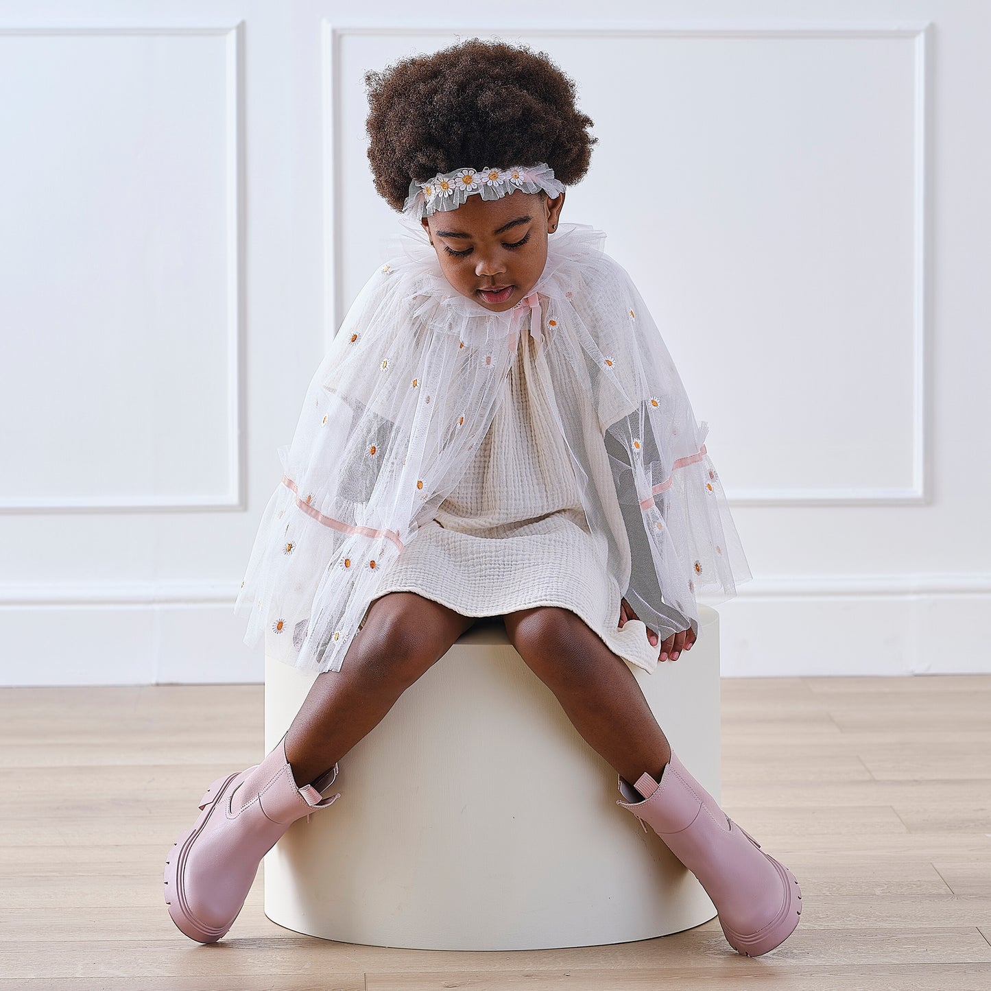 White and Pink Daisy Flower Costume