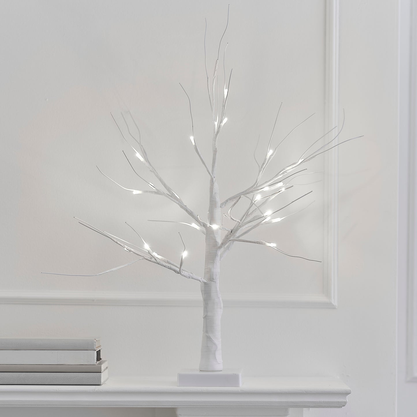 White Light Up Easter Tree & Ceramic Easter Eggs Tree Decorations