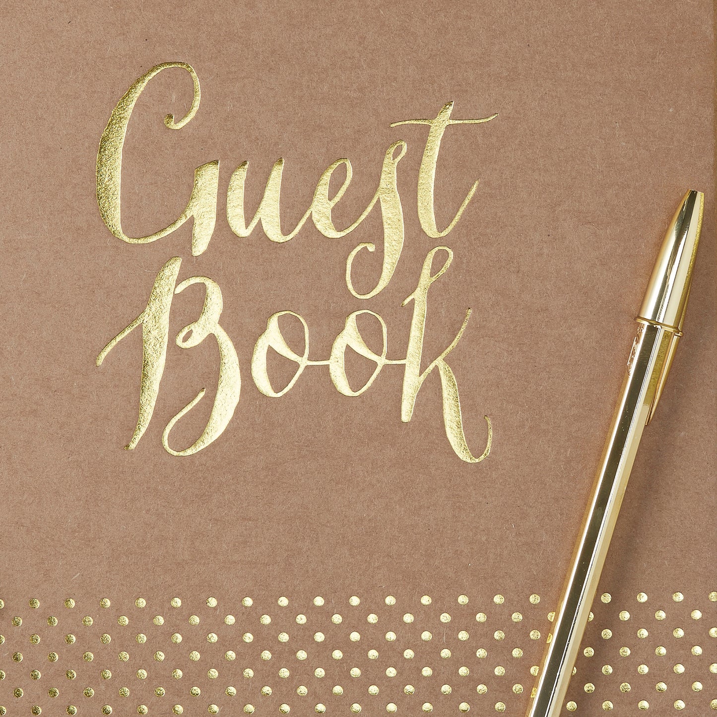 Kraft Gold Foiled Wedding Guest Book