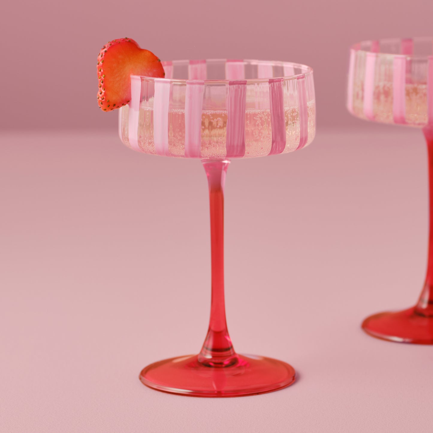 Pink Striped Cocktail Coupes
