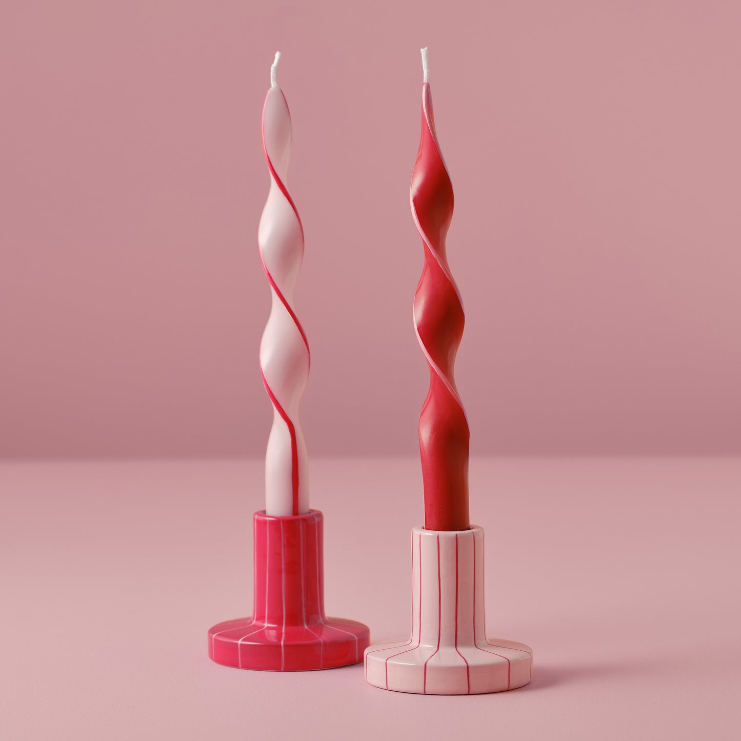Red & Pink Twisted Candles