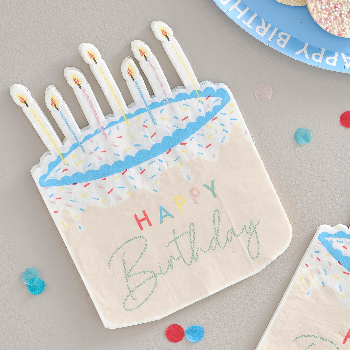 Cake Shaped Happy Birthday Paper Napkins