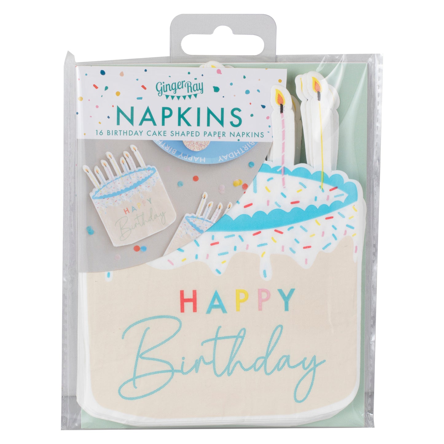 Cake Shaped Happy Birthday Paper Napkins