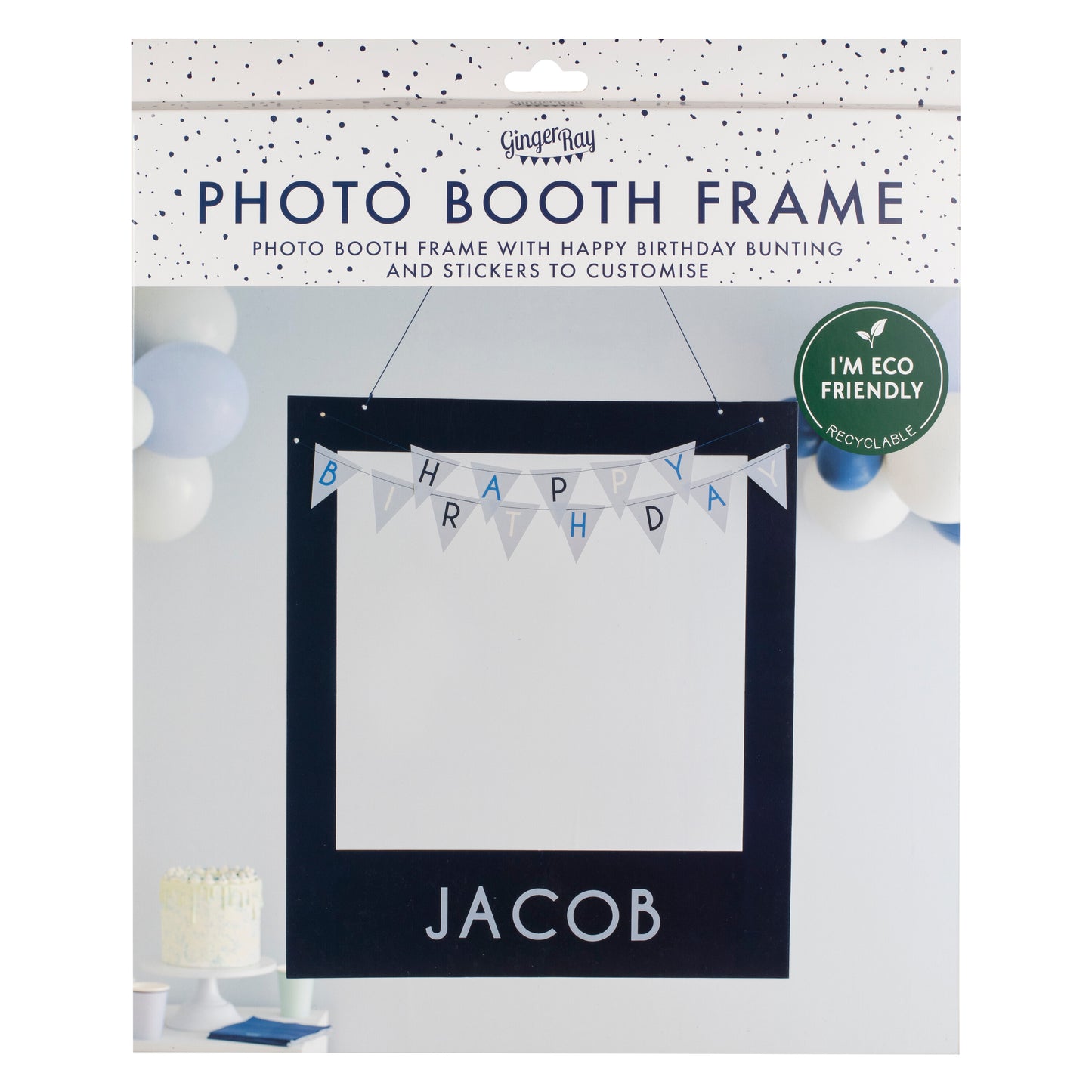 Customisable Blue Happy Birthday Photobooth Frame