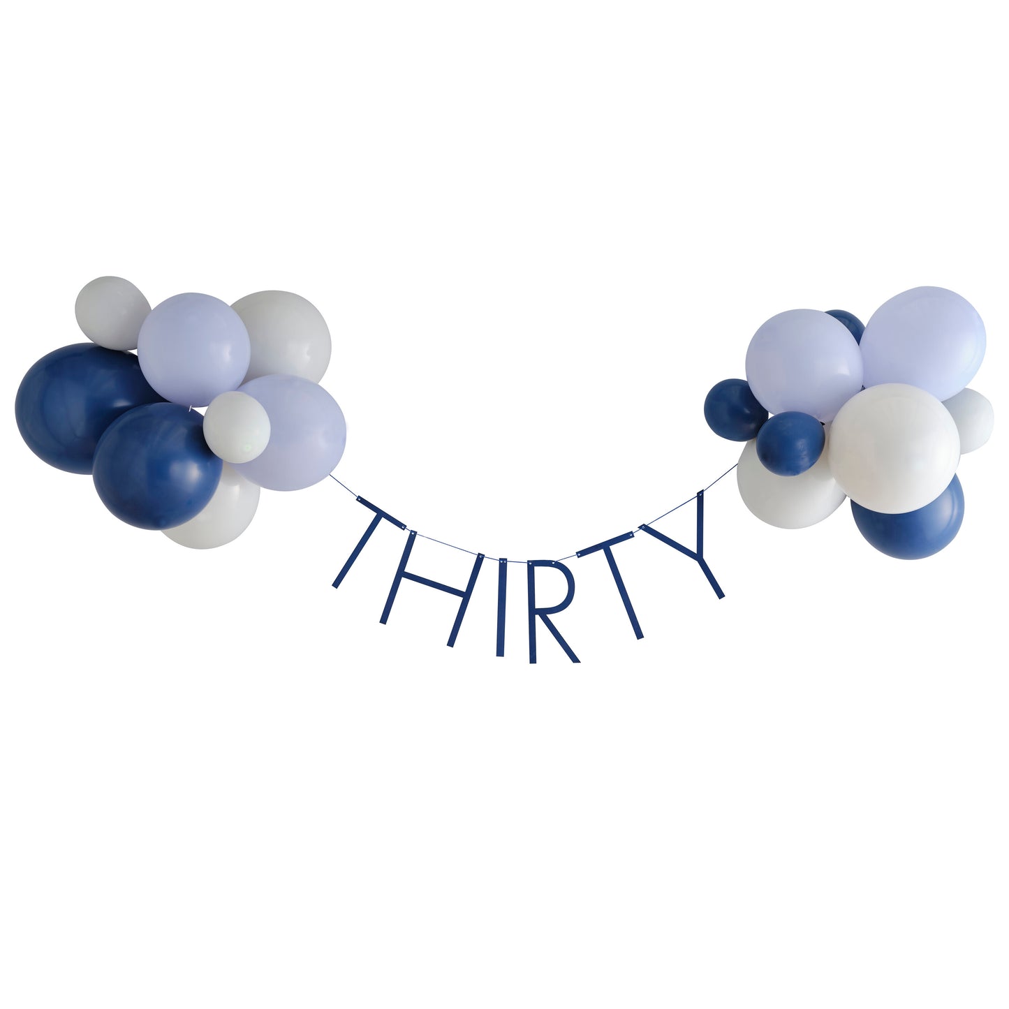 Navy 30th Birthday Milestone Balloon Bunting