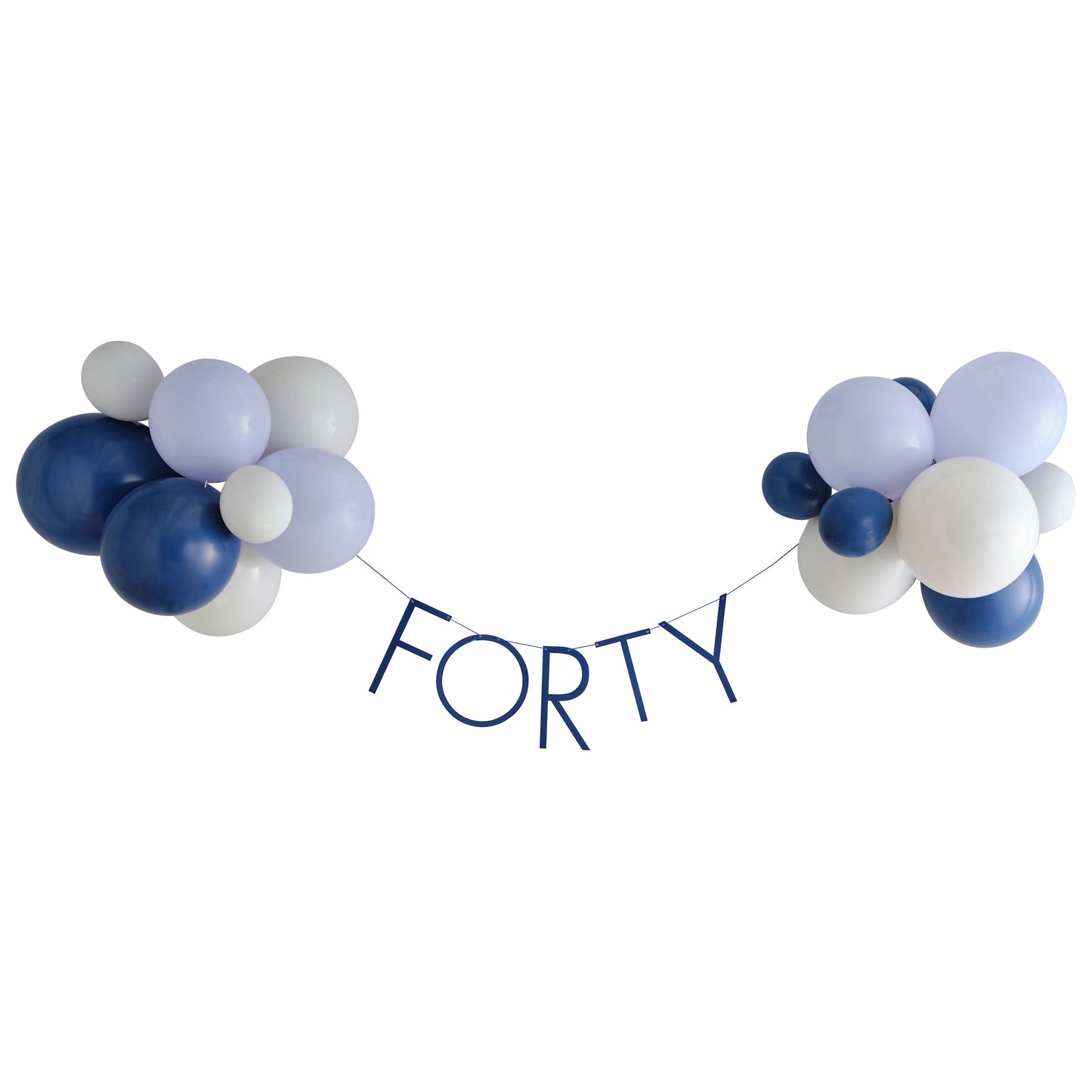 Navy 40th Birthday Milestone Balloon Bunting