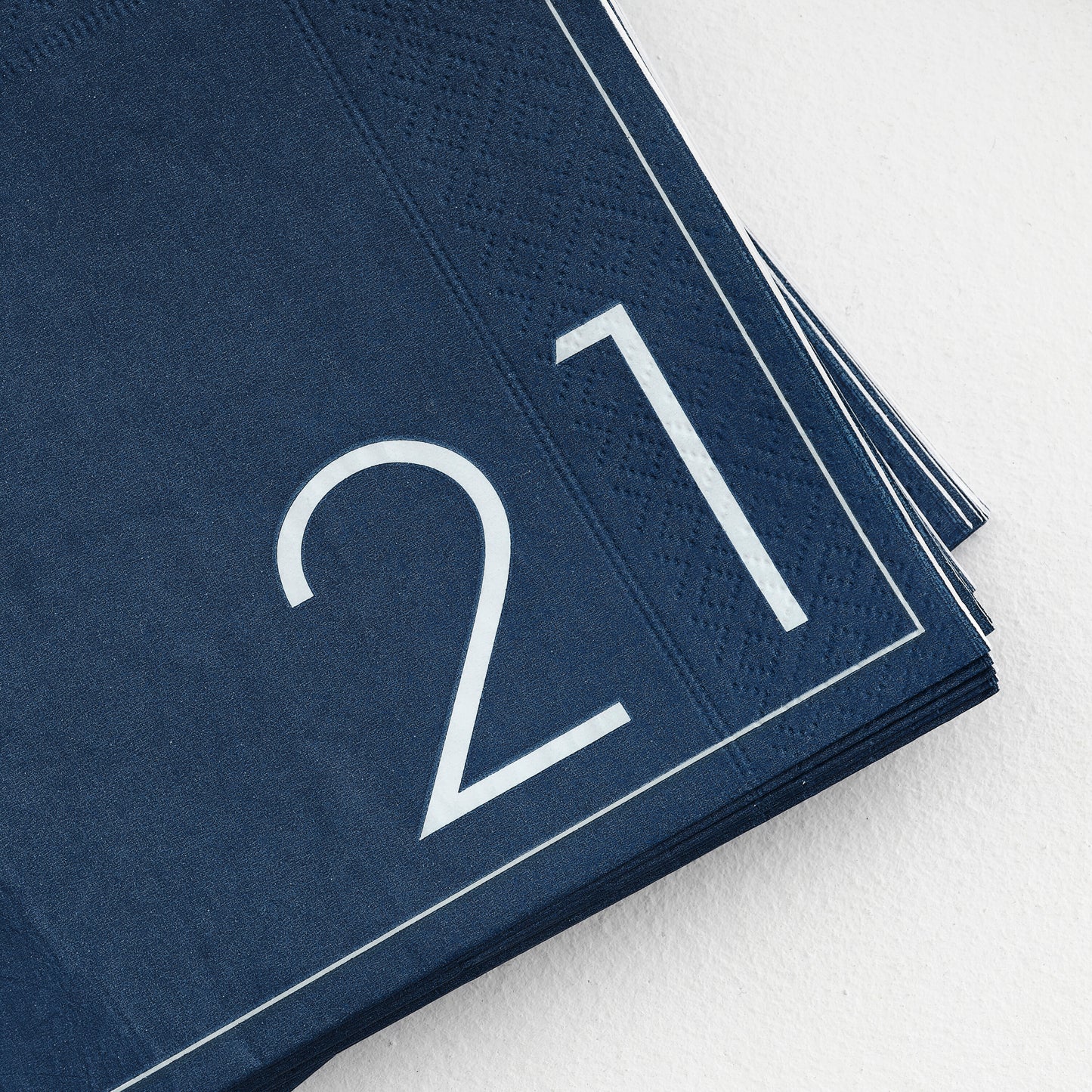 Navy 21st Birthday Milestone Paper Napkins