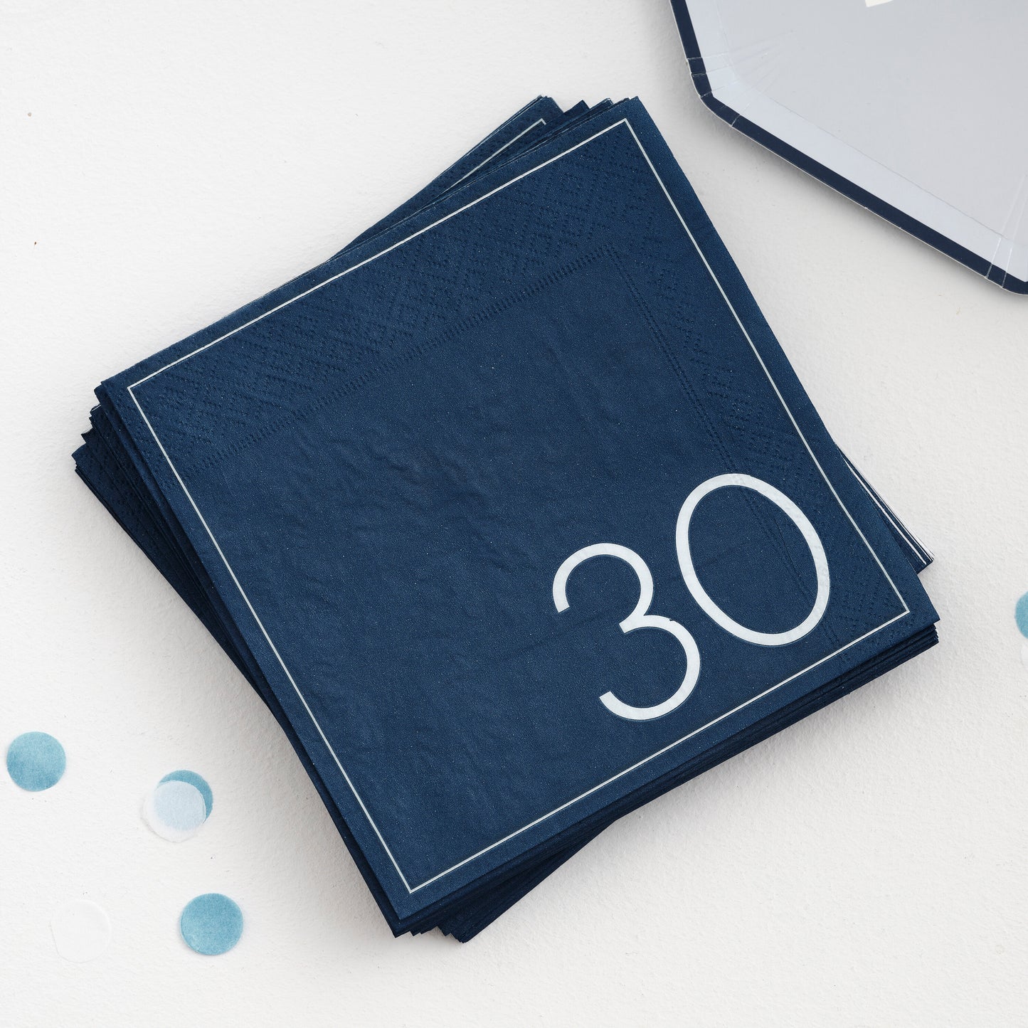 Navy 30th Birthday Milestone Paper Napkins