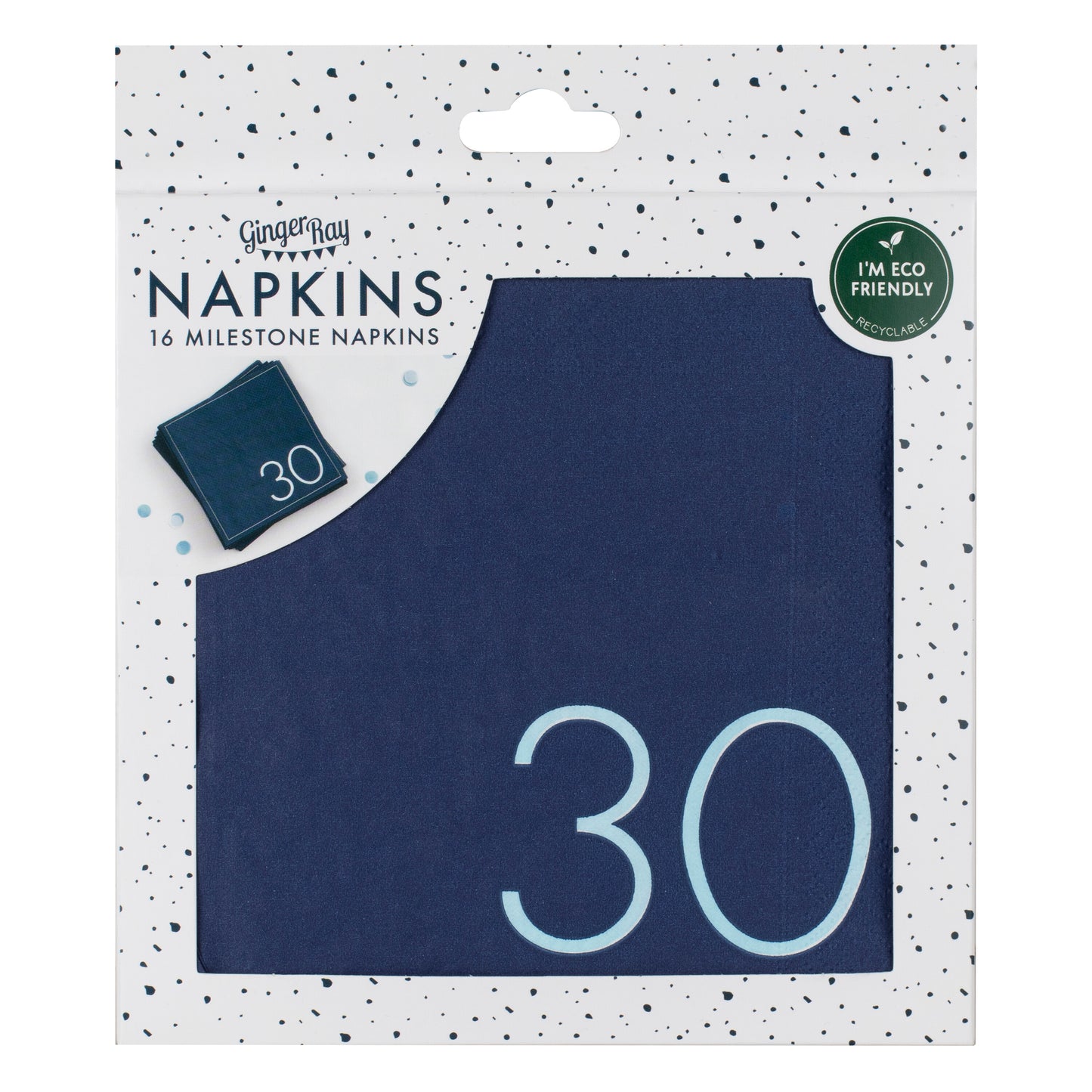 Navy 30th Birthday Milestone Paper Napkins