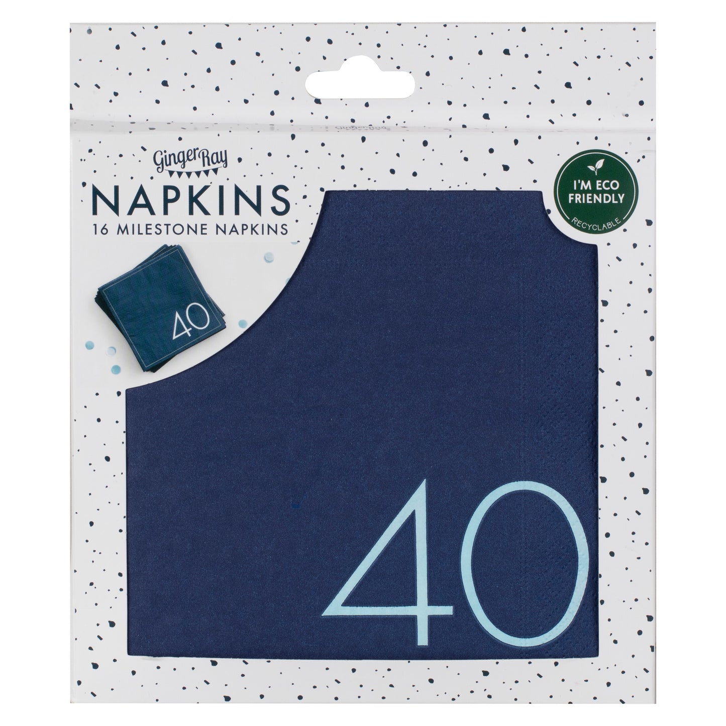 Navy 40th Birthday Milestone Paper Napkins