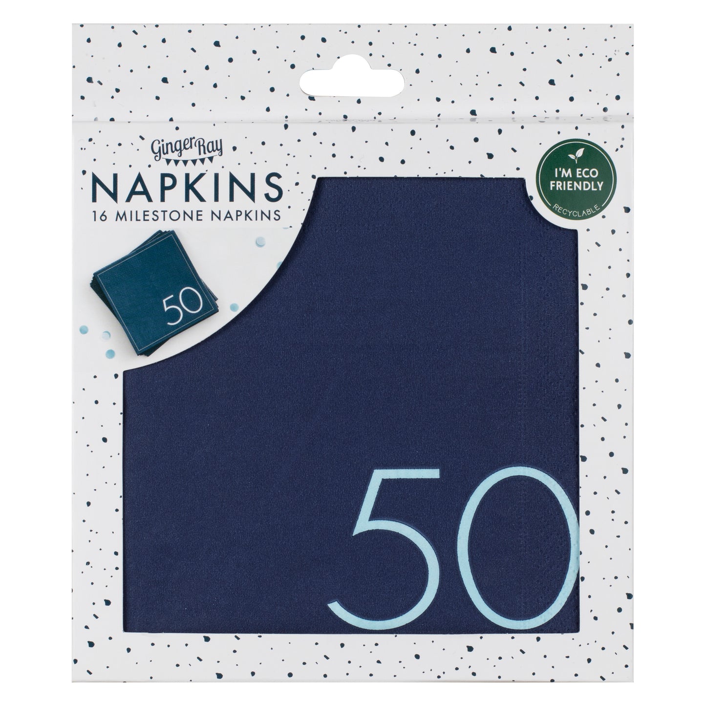 Navy 50th Birthday Milestone Paper Napkins
