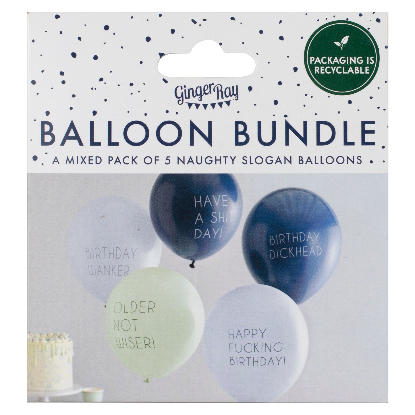 Naughty Slogan Happy Birthday Balloon Bundle