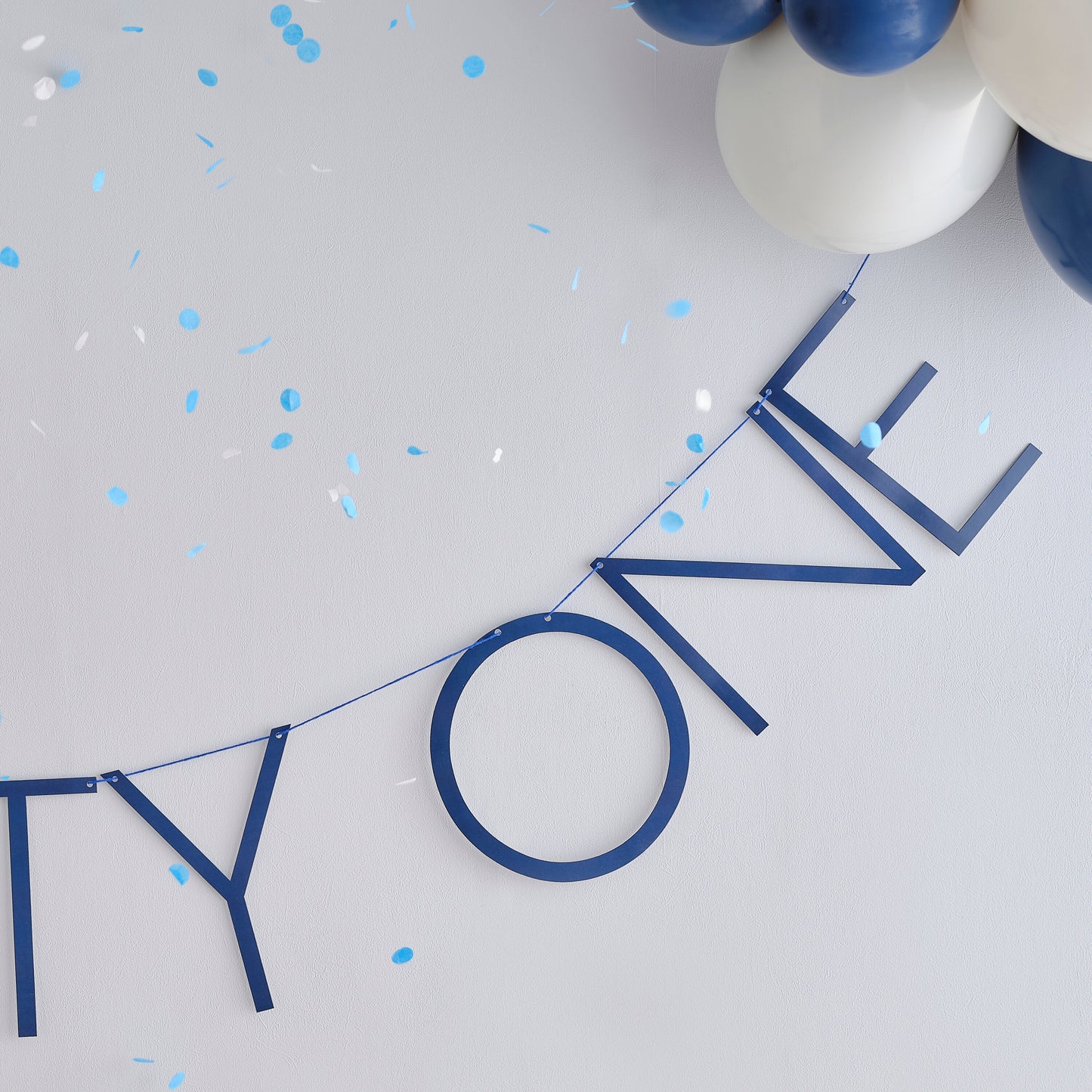 Navy 21st Birthday Milestone Balloon Bunting