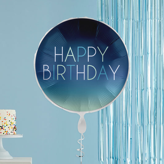 Blue Ombre Happy Birthday Helium Balloon Delivered