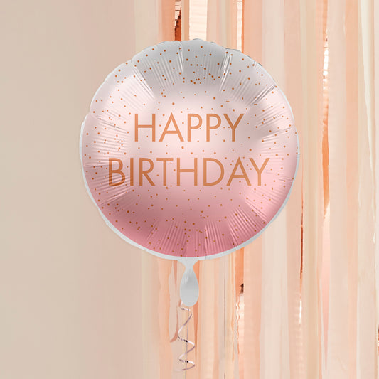 Rose Gold Ombre Happy Birthday Helium Balloon Delivered