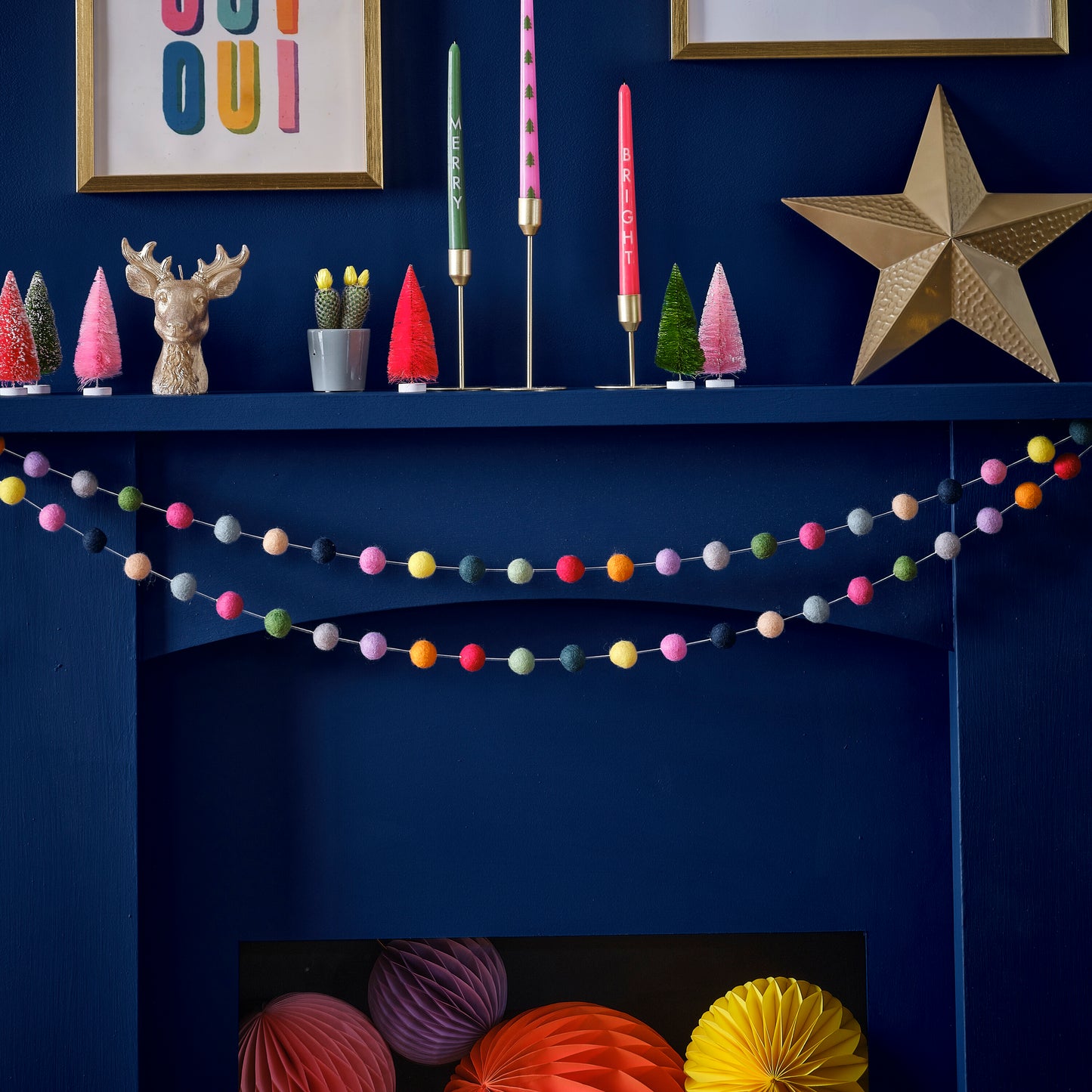 Felt Beads Christmas Garland